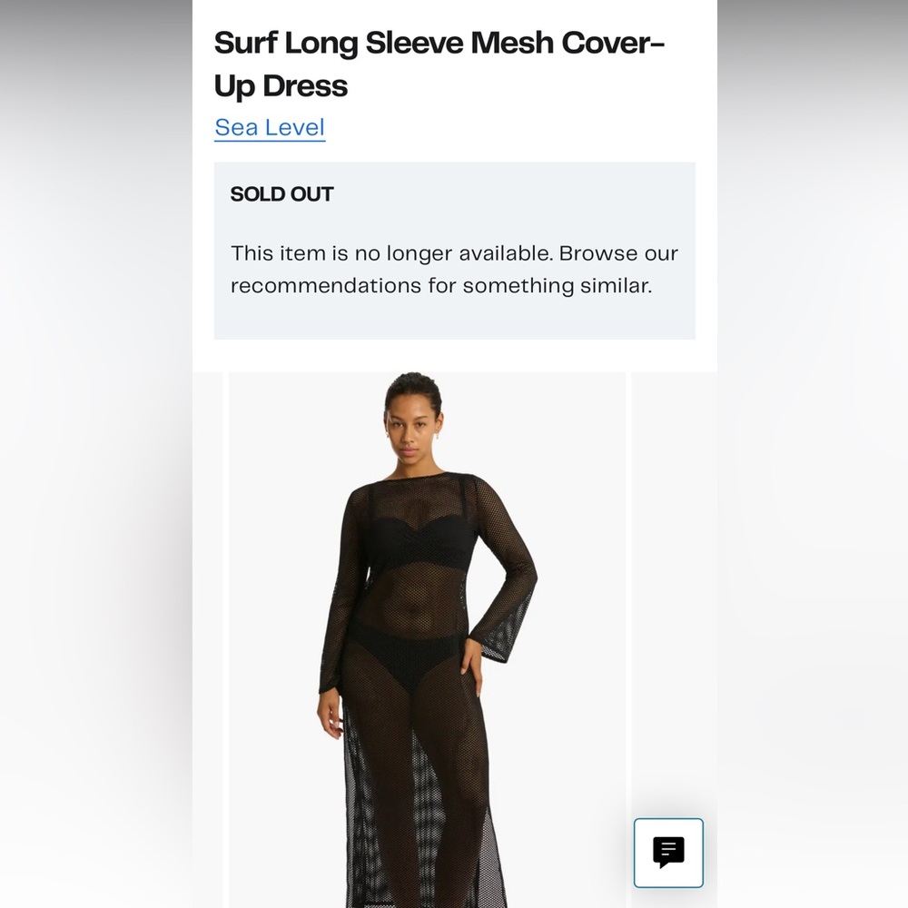 Black Sea Level Surf Long Sleeve Mesh Cover-Up Dress